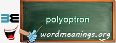 WordMeaning blackboard for polyoptron